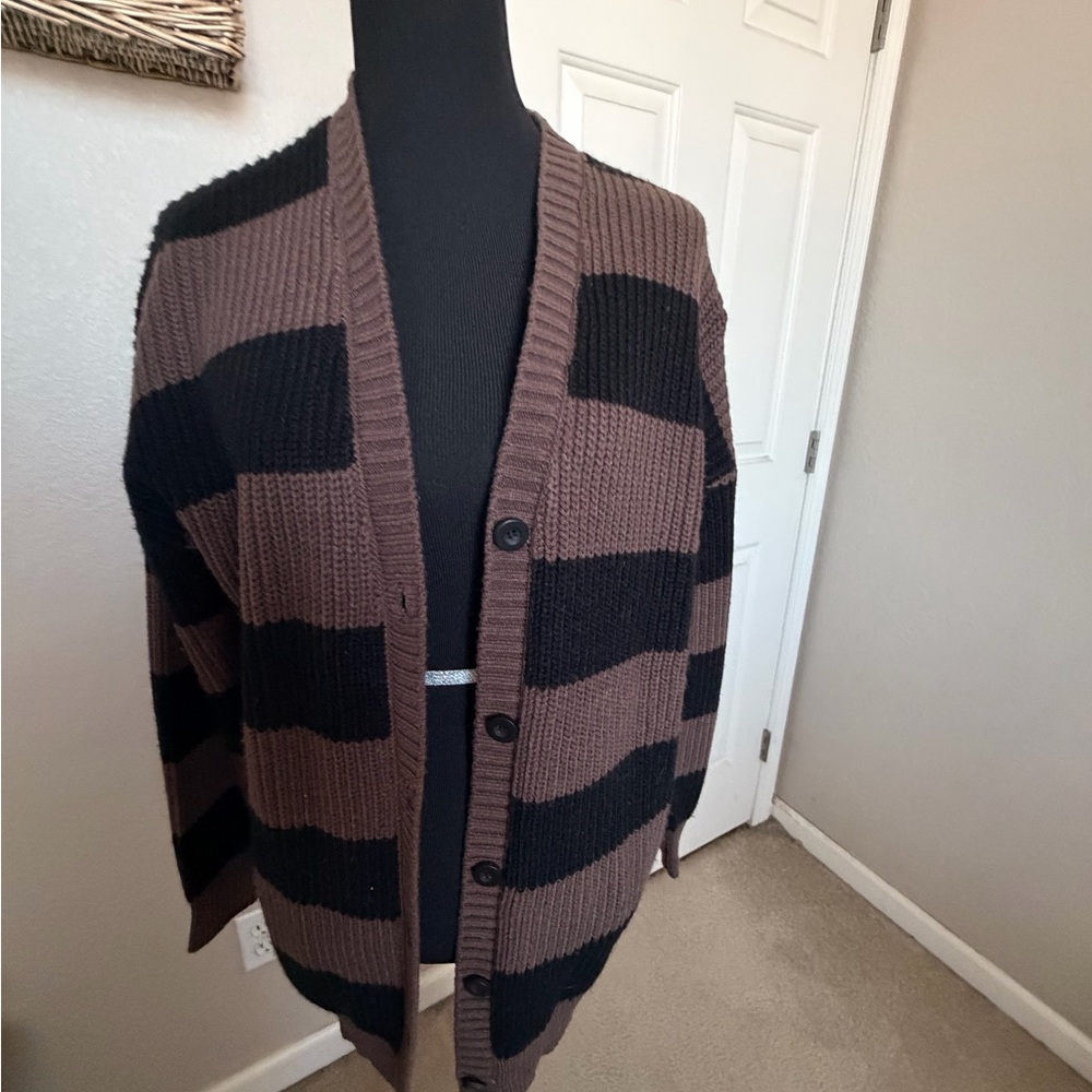 Striped Brown and Black Men's Sweater